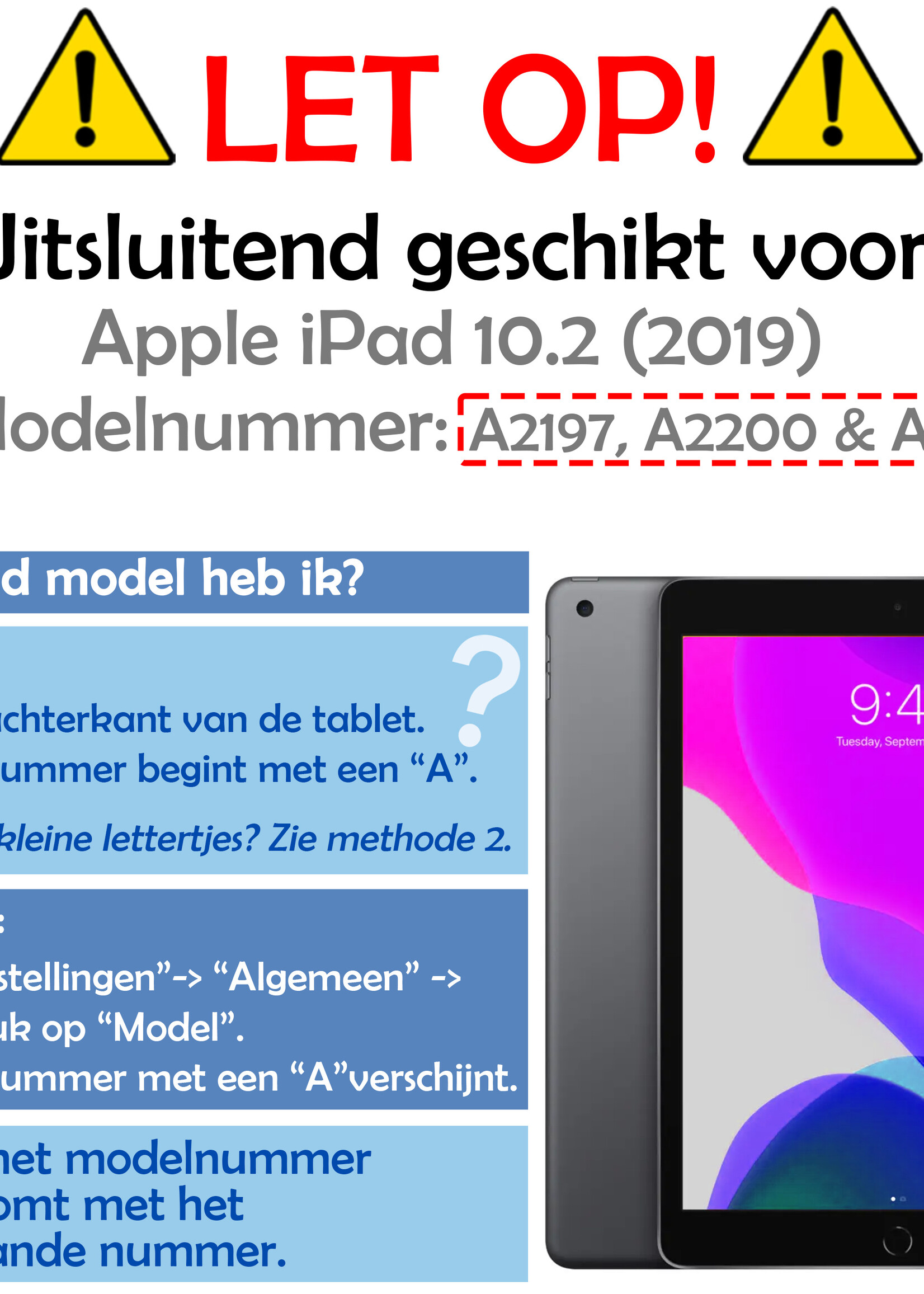 LUQ Hoes Geschikt voor iPad 10.2 2019 Hoes Luxe Hoesje Case Met Uitsparing Geschikt voor Apple Pencil Met Screenprotector - Hoesje Geschikt voor iPad 7 Hoes Cover - Donkergroen