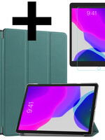 LUQ LUQ iPad 10.2 2019 Hoesje Met Uitsparing Apple Pencil Met Screenprotector - Donkergroen