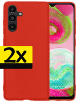 LUQ LUQ Samsung Galaxy A04s Hoesje Siliconen - Rood - 2 PACK