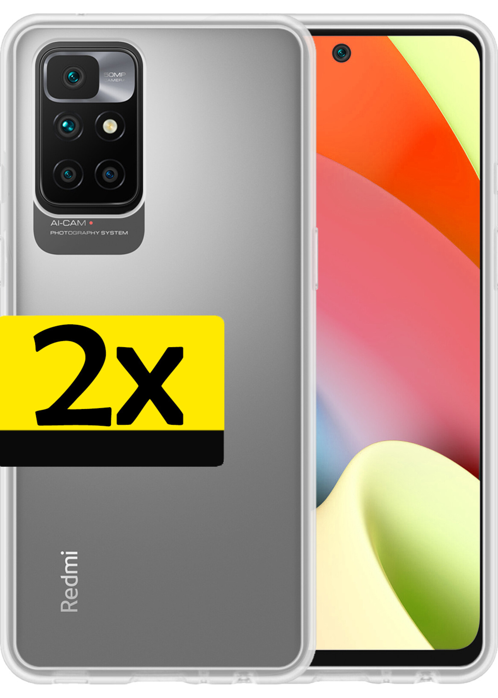 LUQ Hoesje Geschikt voor Xiaomi Redmi 10 2022 Hoesje Siliconen Case - Hoes Geschikt voor Xiaomi Redmi 10 2022 Hoes Siliconen - Transparant - 2 Stuks