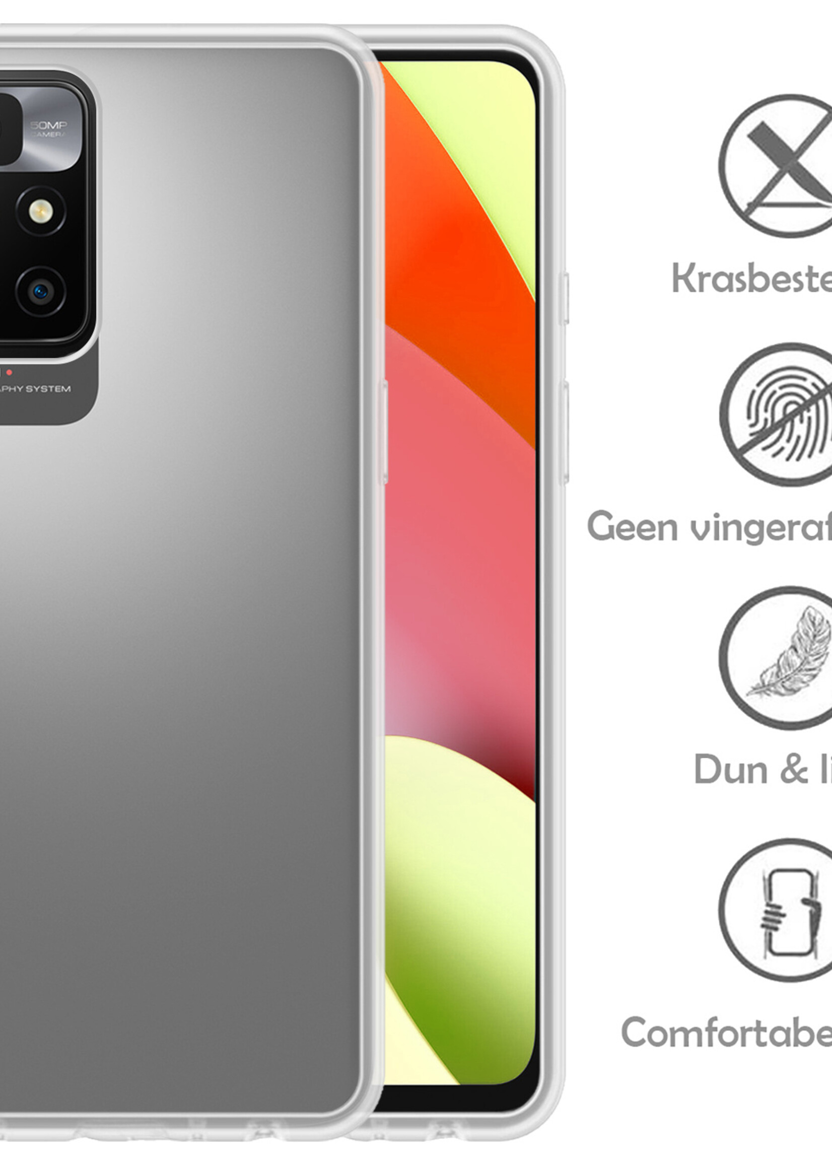LUQ Hoesje Geschikt voor Xiaomi Redmi 10 2022 Hoesje Siliconen Case - Hoes Geschikt voor Xiaomi Redmi 10 2022 Hoes Siliconen - Transparant
