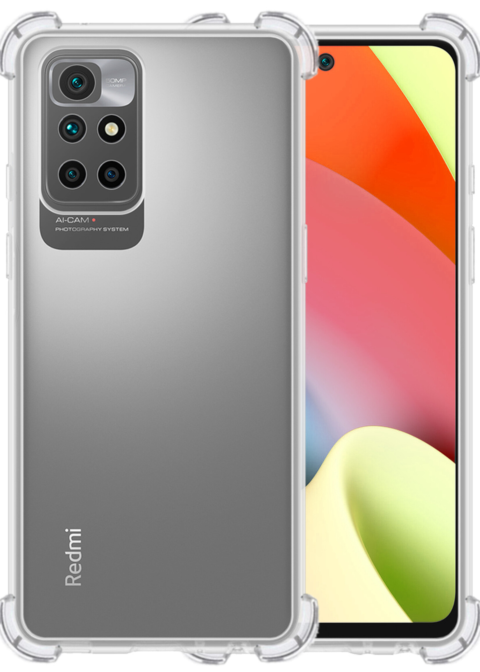 LUQ Hoesje Geschikt voor Xiaomi Redmi 10 2022 Hoesje Shockproof Case Siliconen - Hoes Geschikt voor Xiaomi Redmi 10 2022 Hoes Cover Siliconen - Transparant