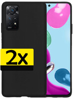 LUQ LUQ Xiaomi Redmi Note 11s Hoesje Siliconen - Zwart - 2 PACK