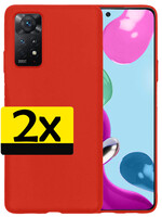 LUQ LUQ Xiaomi Redmi Note 11s Hoesje Siliconen - Rood - 2 PACK