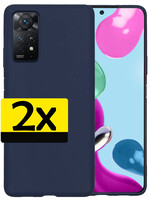 LUQ LUQ Xiaomi Redmi Note 11s Hoesje Siliconen - Donkerblauw - 2 PACK