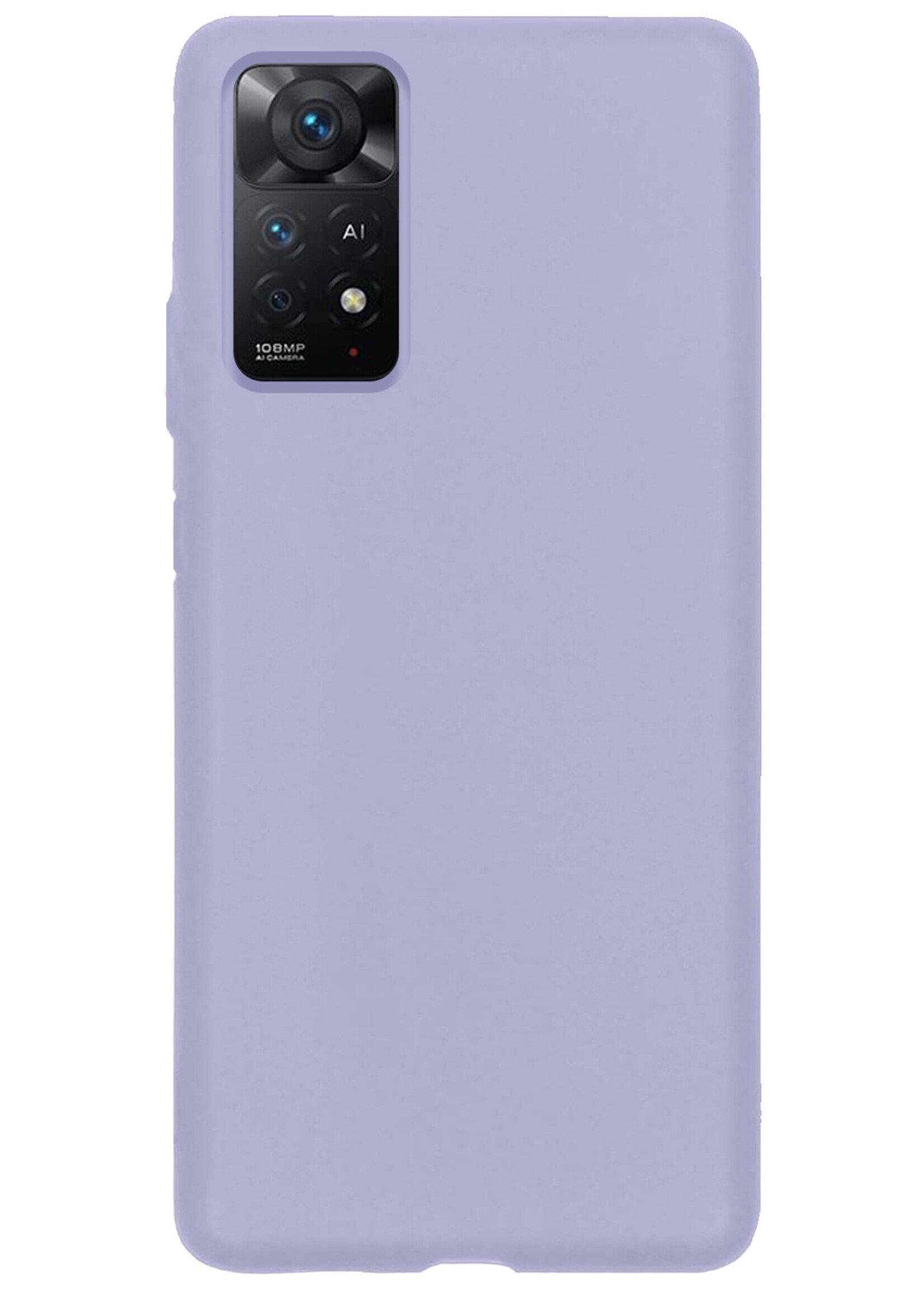 LUQ Hoesje Geschikt voor Xiaomi Redmi Note 11s Hoesje Siliconen Case - Hoes Geschikt voor Xiaomi Redmi Note 11s Hoes Siliconen - Lila