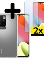 LUQ LUQ Xiaomi Redmi 10 2022 Hoesje Siliconen Met 2x Screenprotector - Transparant