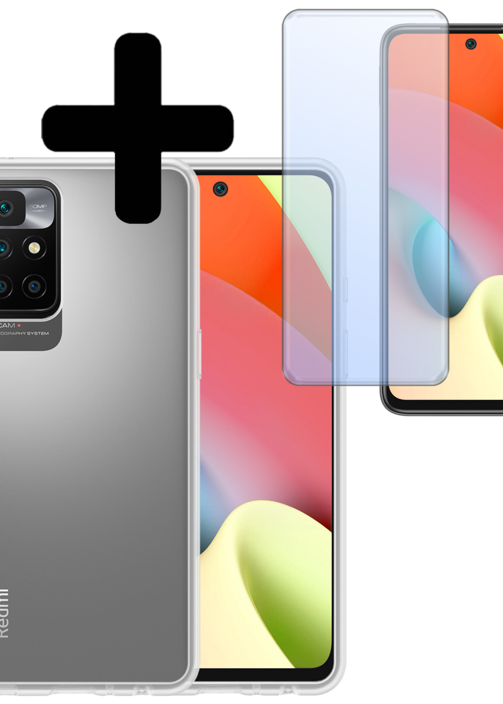 LUQ Hoesje Geschikt voor Xiaomi Redmi 10 2022 Hoesje Siliconen Case Met Screenprotector - Hoes Geschikt voor Xiaomi Redmi 10 2022 Hoes Siliconen - Transparant