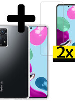 LUQ LUQ Xiaomi Redmi Note 11s Hoesje Siliconen Met 2x Screenprotector - Transparant