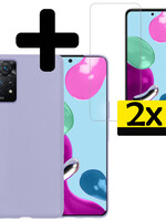 LUQ LUQ Xiaomi Redmi Note 11s Hoesje Siliconen Met 2x Screenprotector - Lila