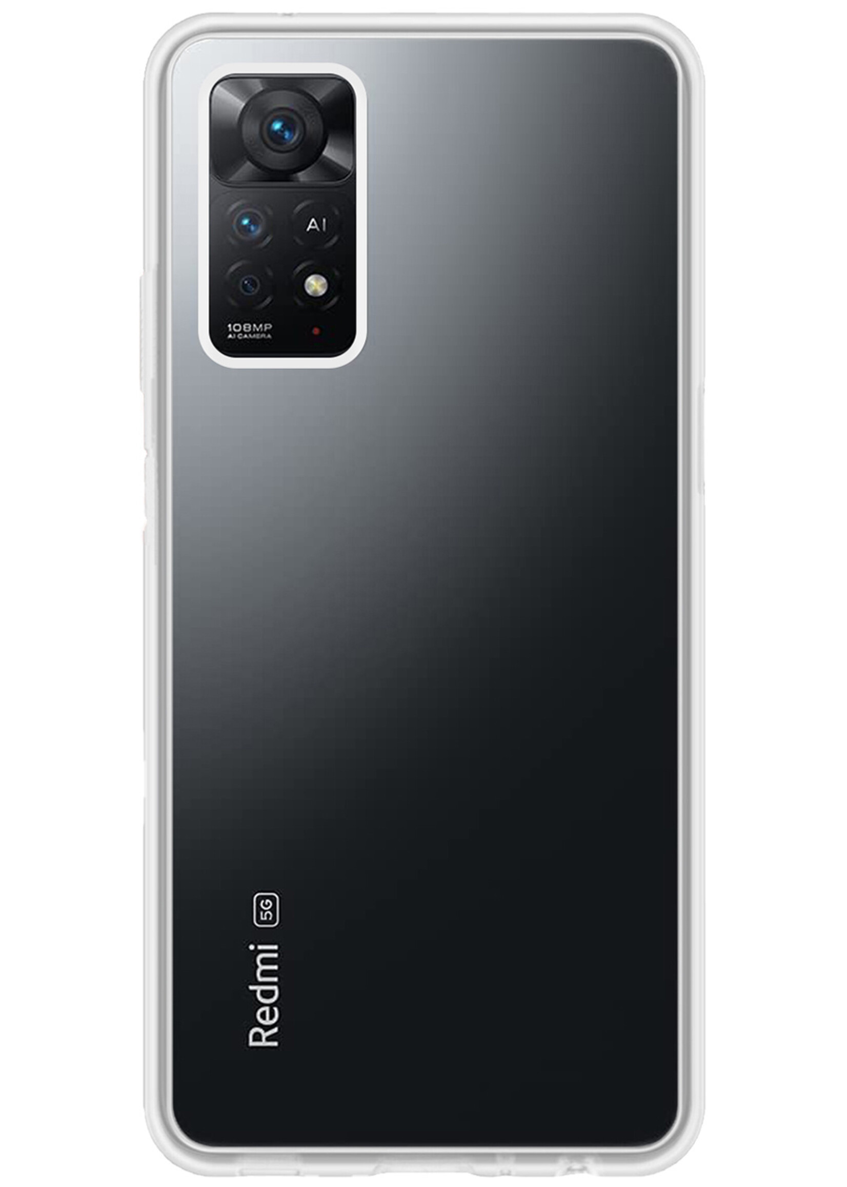 LUQ Hoesje Geschikt voor Xiaomi Redmi Note 11s Hoesje Siliconen Case Met Screenprotector - Hoes Geschikt voor Xiaomi Redmi Note 11s Hoes Siliconen - Transparant