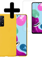LUQ LUQ Xiaomi Redmi Note 11s Hoesje Siliconen Met Screenprotector - Geel