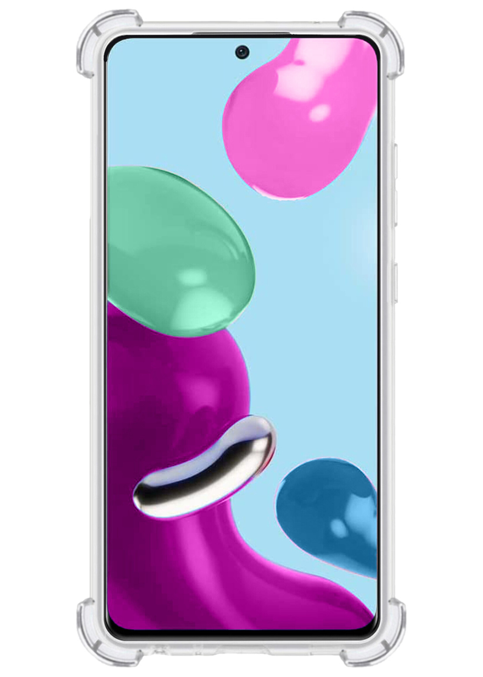 LUQ Hoesje Geschikt voor Xiaomi Redmi Note 11s Hoesje Shockproof Case Siliconen - Hoes Geschikt voor Xiaomi Redmi Note 11s Hoes Cover Siliconen - Transparant