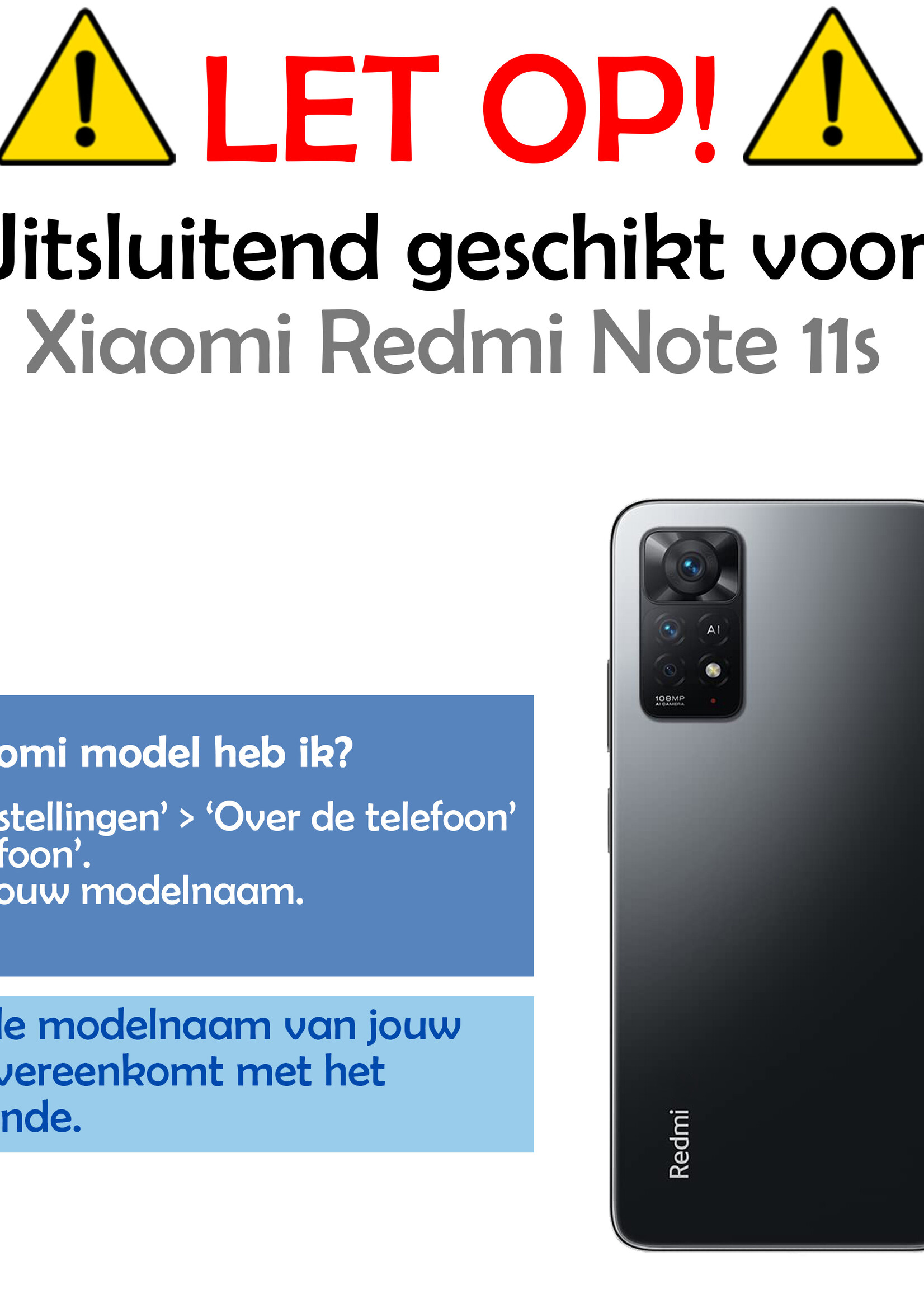 LUQ Xiaomi Redmi Note 11s Screenprotector Beschermglas Gehard Glas Full Cover - Redmi Note 11s Screen Protector Glas Extra Sterk - 3 Stuks