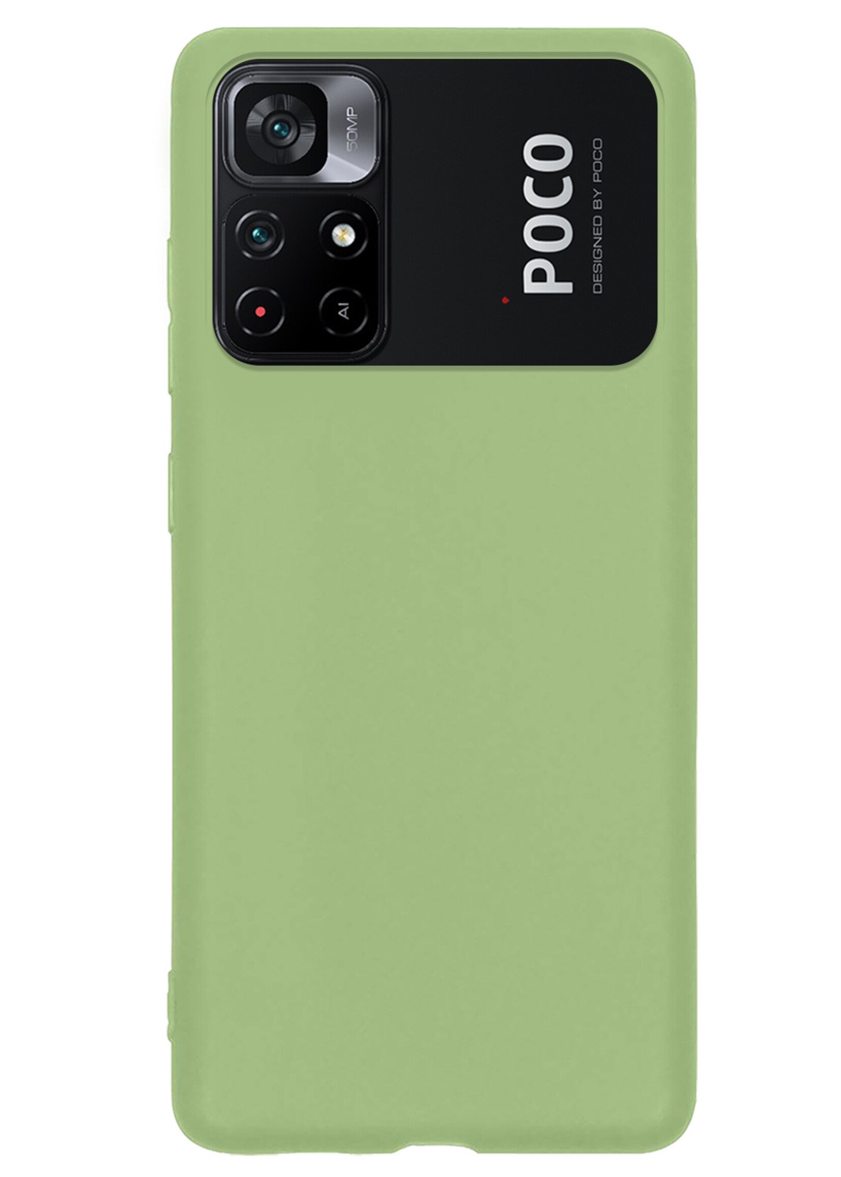 LUQ Hoesje Geschikt voor Xiaomi Poco M4 Pro 5G Hoesje Siliconen Case Met Screenprotector - Hoes Geschikt voor Xiaomi Poco M4 Pro 5G Hoes Siliconen - Groen