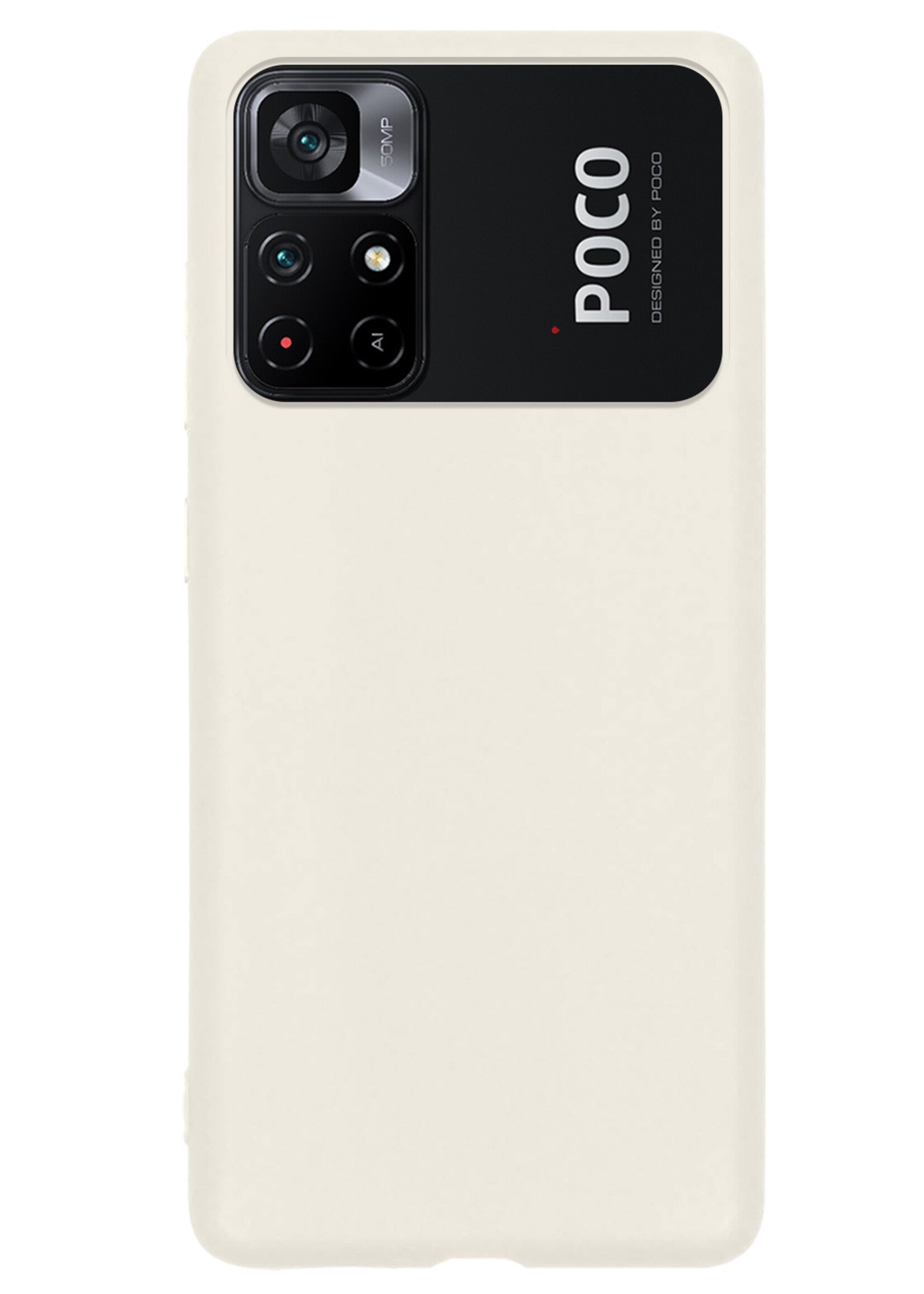 LUQ Hoesje Geschikt voor Xiaomi Poco M4 Pro 5G Hoesje Siliconen Case - Hoes Geschikt voor Xiaomi Poco M4 Pro 5G Hoes Siliconen - Wit