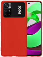 LUQ LUQ Xiaomi Poco M4 Pro 5G Hoesje Siliconen - Rood