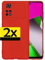 LUQ LUQ Xiaomi Poco M4 Pro 4G Hoesje Siliconen - Rood - 2 PACK