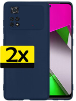 LUQ LUQ Xiaomi Poco M4 Pro 4G Hoesje Siliconen - Donkerblauw - 2 PACK