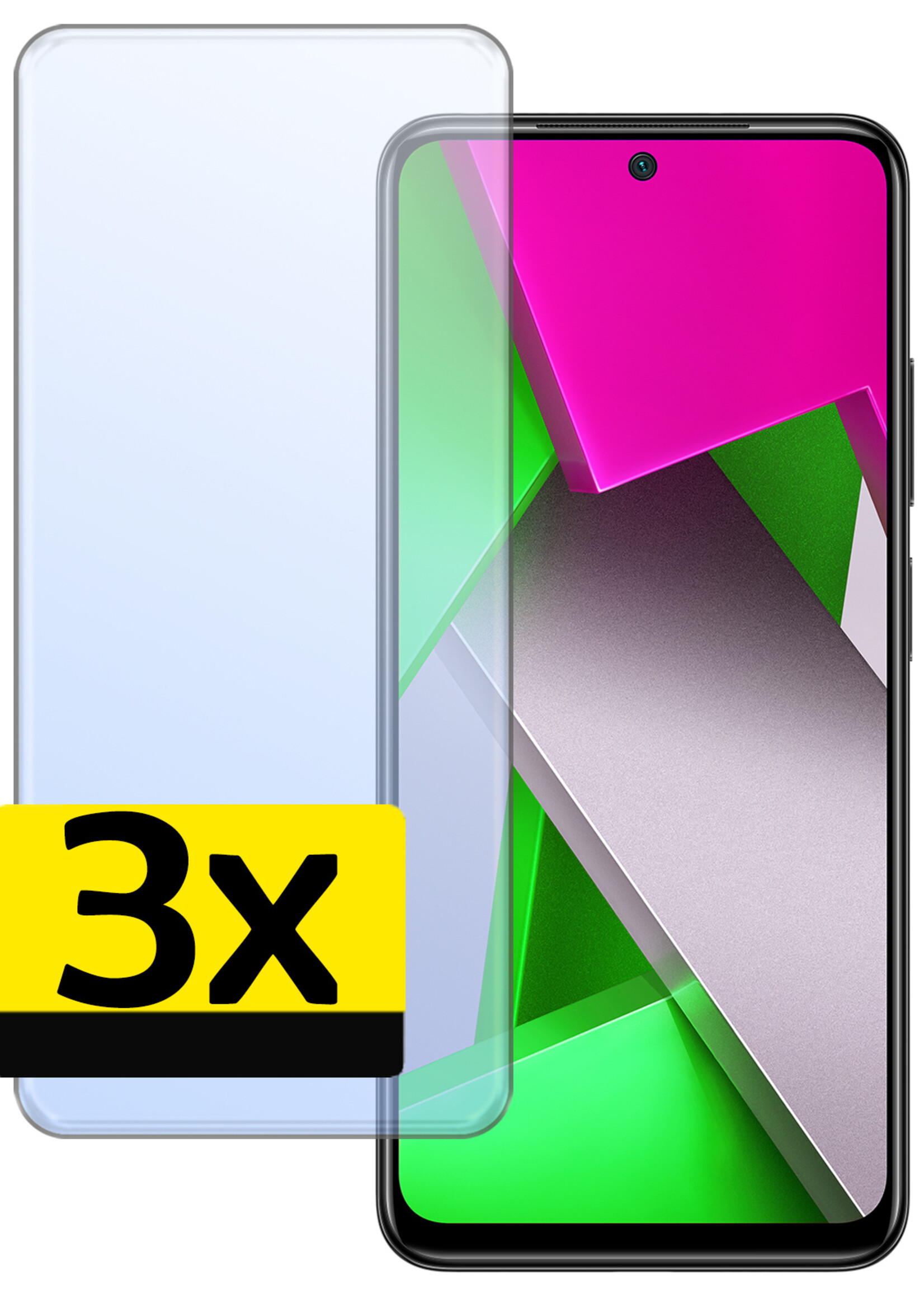 LUQ Screenprotector Geschikt voor Poco M4 Pro 4G Screenprotector Beschermglas Gehard Glas - Screenprotector Geschikt voor Xiaomi Poco M4 Pro 4G Screenprotector Glas - 3 Stuks