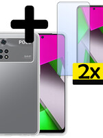 LUQ LUQ Xiaomi Poco X4 Pro 5G Hoesje Siliconen Met 2x Screenprotector - Transparant