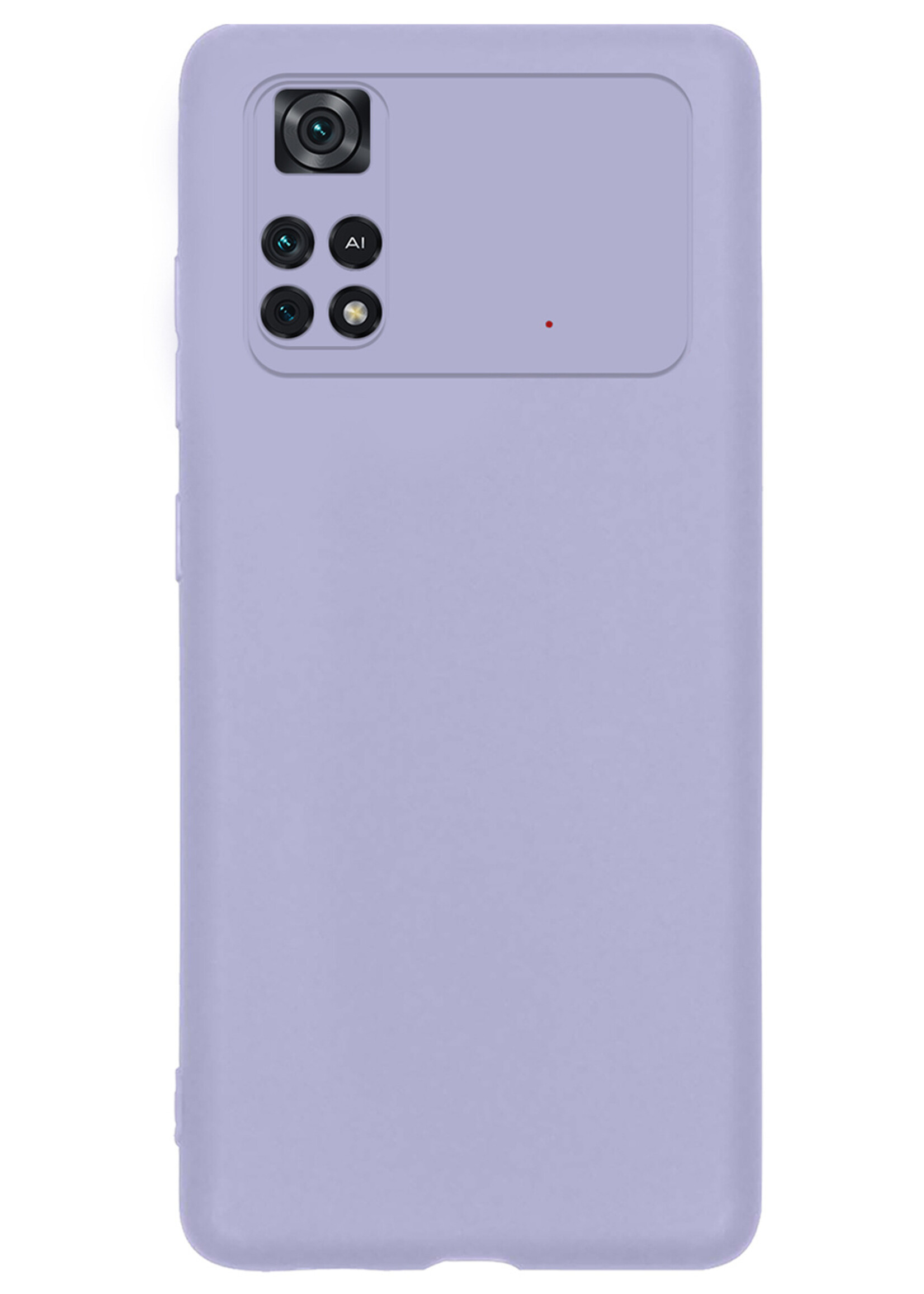LUQ Xiaomi Poco X4 Pro 5G Hoesje Cover Siliconen Back Case Met 2x Screenprotector - Xiaomi Poco X4 Pro 5G Hoes - Lila