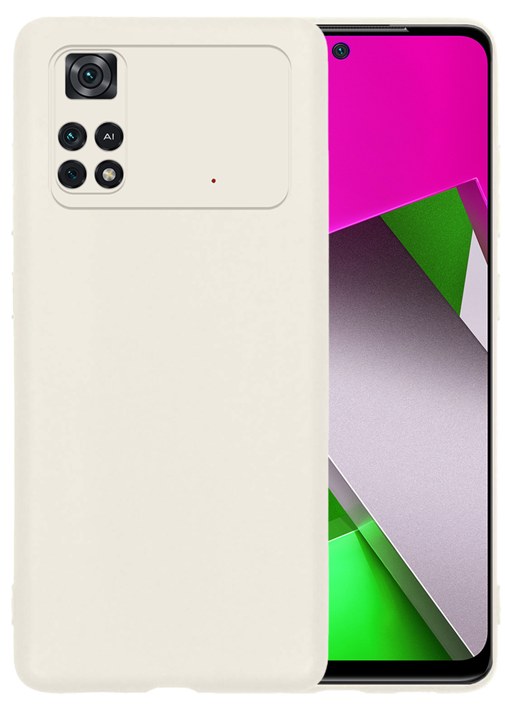 LUQ Xiaomi Poco X4 Pro 5G Hoesje Cover Siliconen Back Case - Poco X4 Pro 5G Hoes - Wit