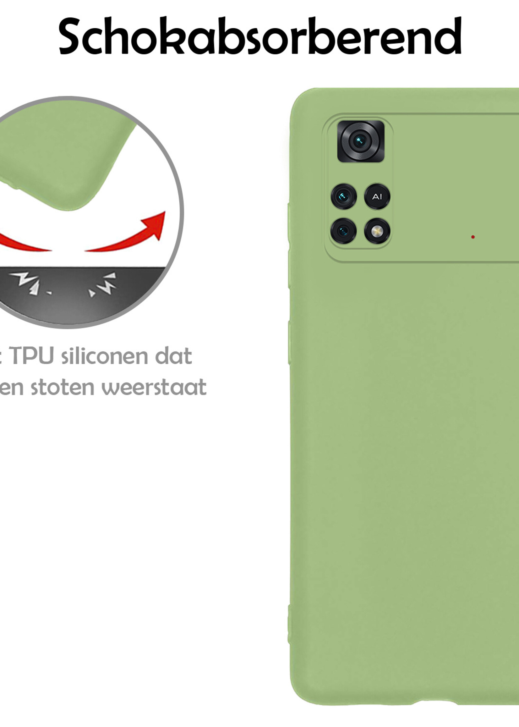 LUQ Xiaomi Poco X4 Pro 5G Hoesje Cover Siliconen Back Case - Poco X4 Pro 5G Hoes - Groen