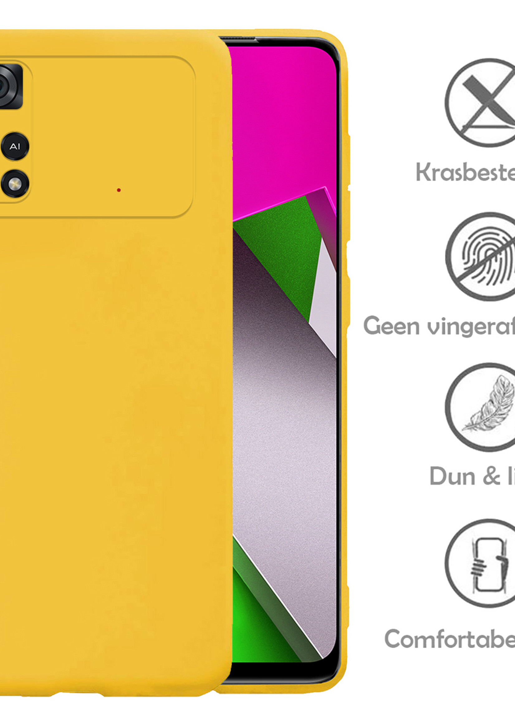 LUQ Xiaomi Poco X4 Pro 5G Hoesje Cover Siliconen Back Case - Poco X4 Pro 5G Hoes - Geel