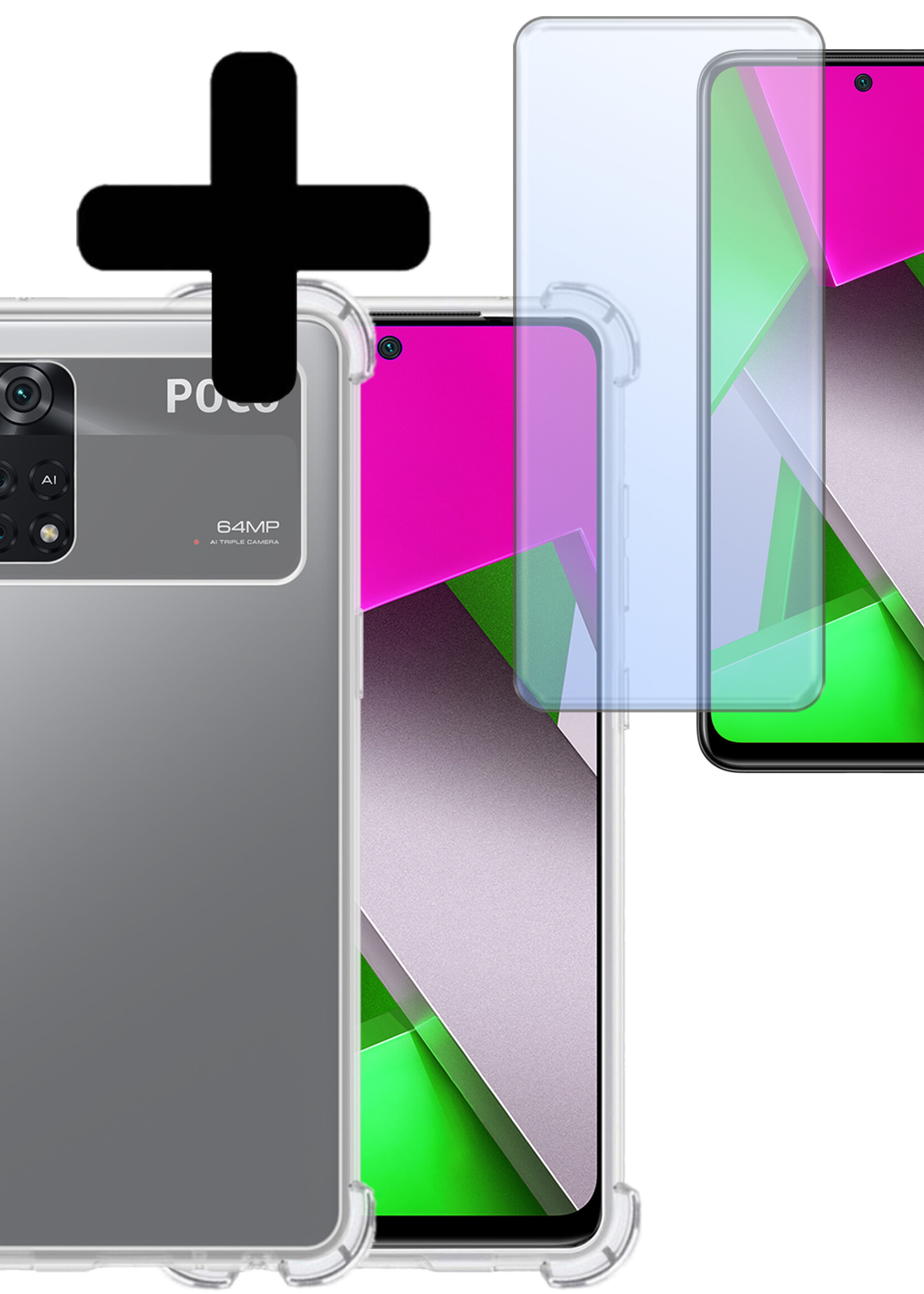 LUQ Xiaomi Poco X4 Pro 5G Hoesje Shockproof Case Met Screenprotector - Xiaomi Poco X4 Pro 5G Hoes Shock Proof Bumper - Transparant