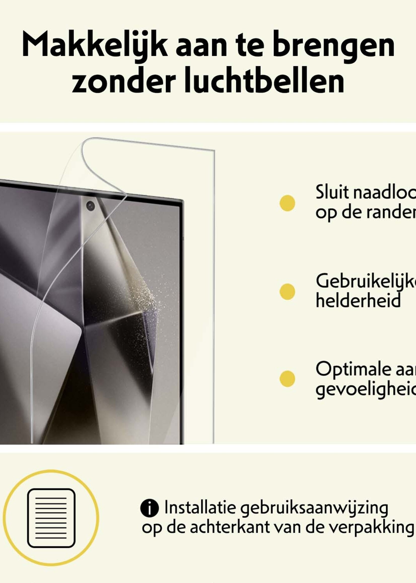 LUQ Screenprotector Folie Geschikt voor Samsung S24 Ultra Screenprotector Bescherm Folie Soft TPU - Screenprotector Folie Geschikt voor Samsung Galaxy S24 Ultra Screenprotector