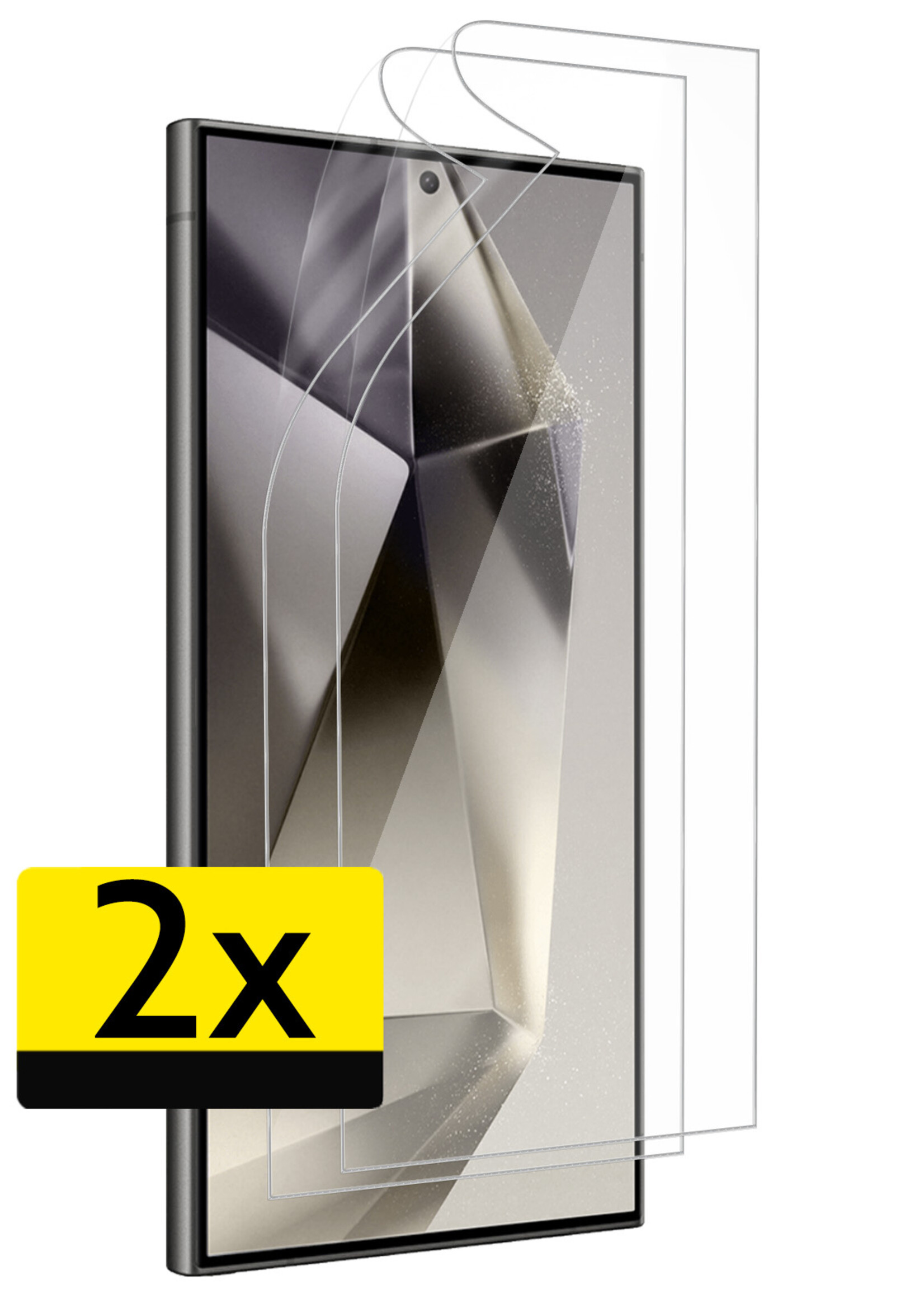 LUQ Screenprotector Folie Geschikt voor Samsung S24 Ultra Screenprotector Bescherm Folie Soft TPU - Screenprotector Folie Geschikt voor Samsung Galaxy S24 Ultra Screenprotector - 2 Stuks