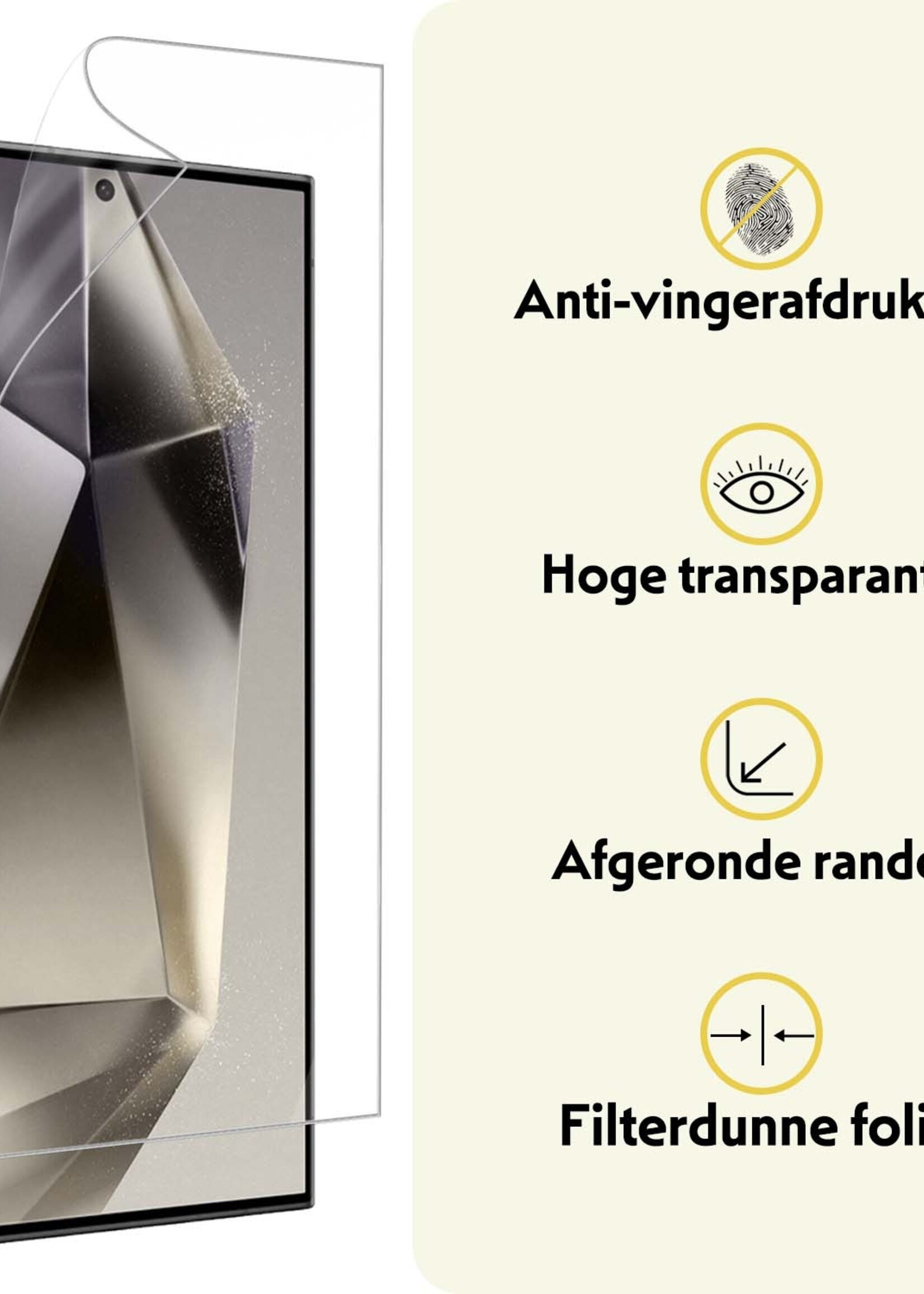 LUQ Screenprotector Folie Geschikt voor Samsung S24 Ultra Screenprotector Bescherm Folie Soft TPU - Screenprotector Folie Geschikt voor Samsung Galaxy S24 Ultra Screenprotector - 2 Stuks