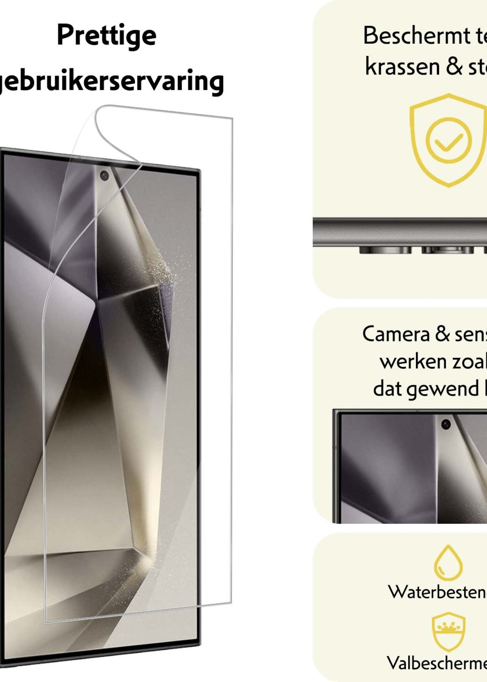 LUQ Screenprotector Folie Geschikt voor Samsung S24 Ultra Screenprotector Bescherm Folie Soft TPU - Screenprotector Folie Geschikt voor Samsung Galaxy S24 Ultra Screenprotector - 3 Stuks