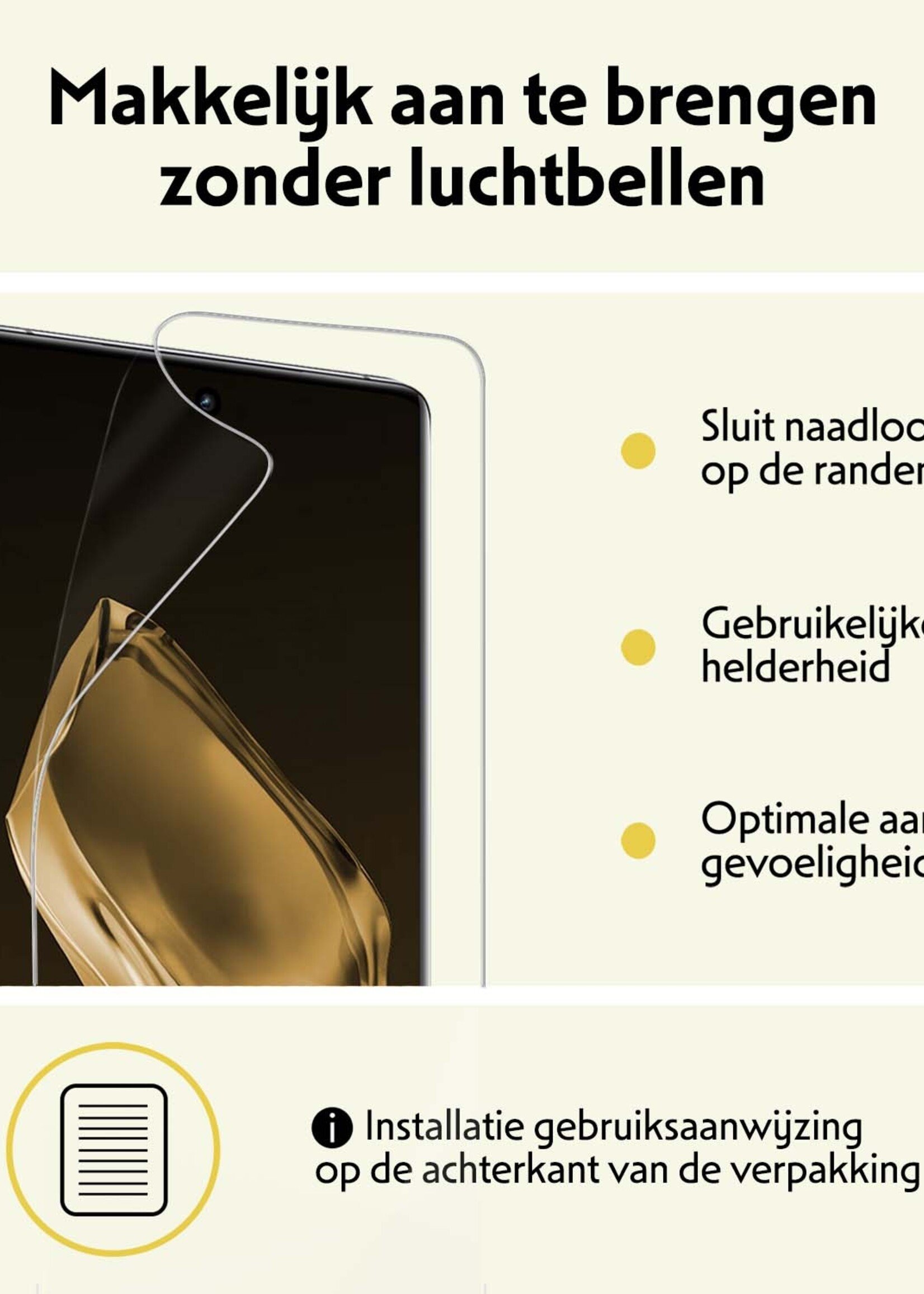 LUQ Screenprotector Folie Geschikt voor OnePlus 12 Screenprotector Bescherm Folie Soft TPU - Screenprotector Folie Geschikt voor OnePlus 12 Screenprotector - 2 Stuks