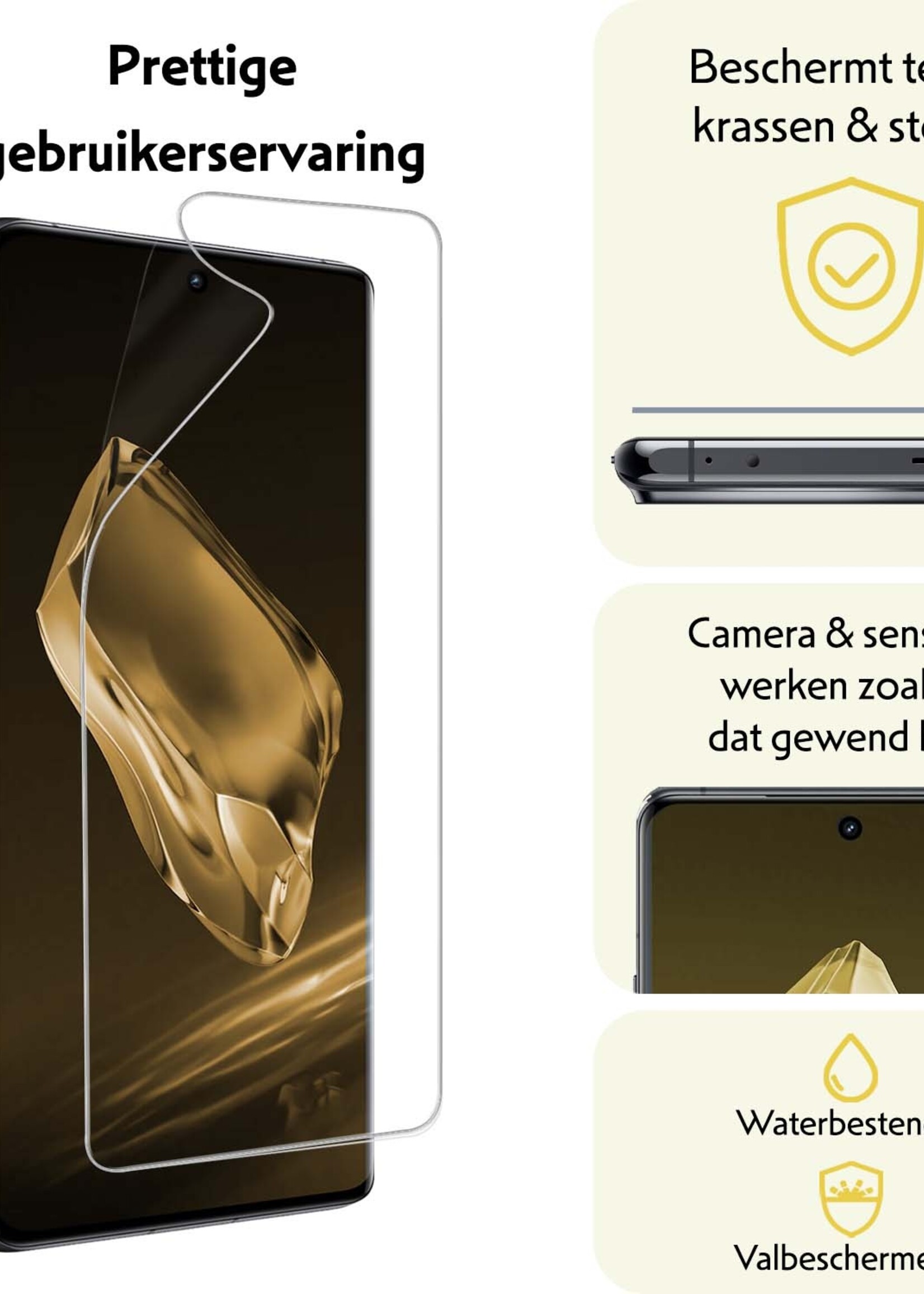 LUQ Screenprotector Folie Geschikt voor OnePlus 12R Screenprotector Bescherm Folie Soft TPU - Screenprotector Folie Geschikt voor OnePlus 12R Screenprotector