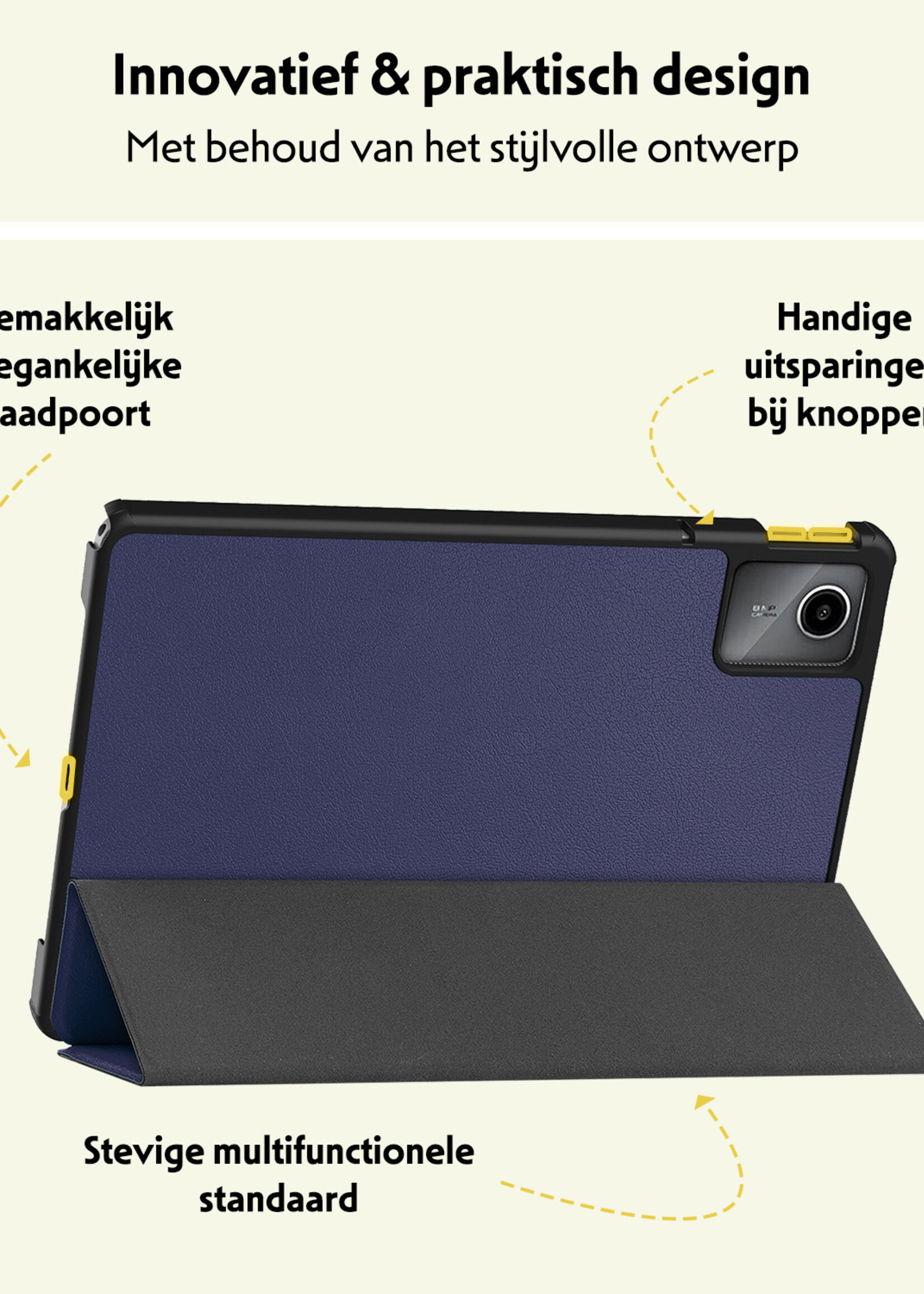 LUQ Hoes Geschikt voor Lenovo Tab M11 Hoes Luxe Hoesje Book Case - Hoesje Geschikt voor Lenovo Tab M11 (11 inch) Hoes Cover - Donkerblauw