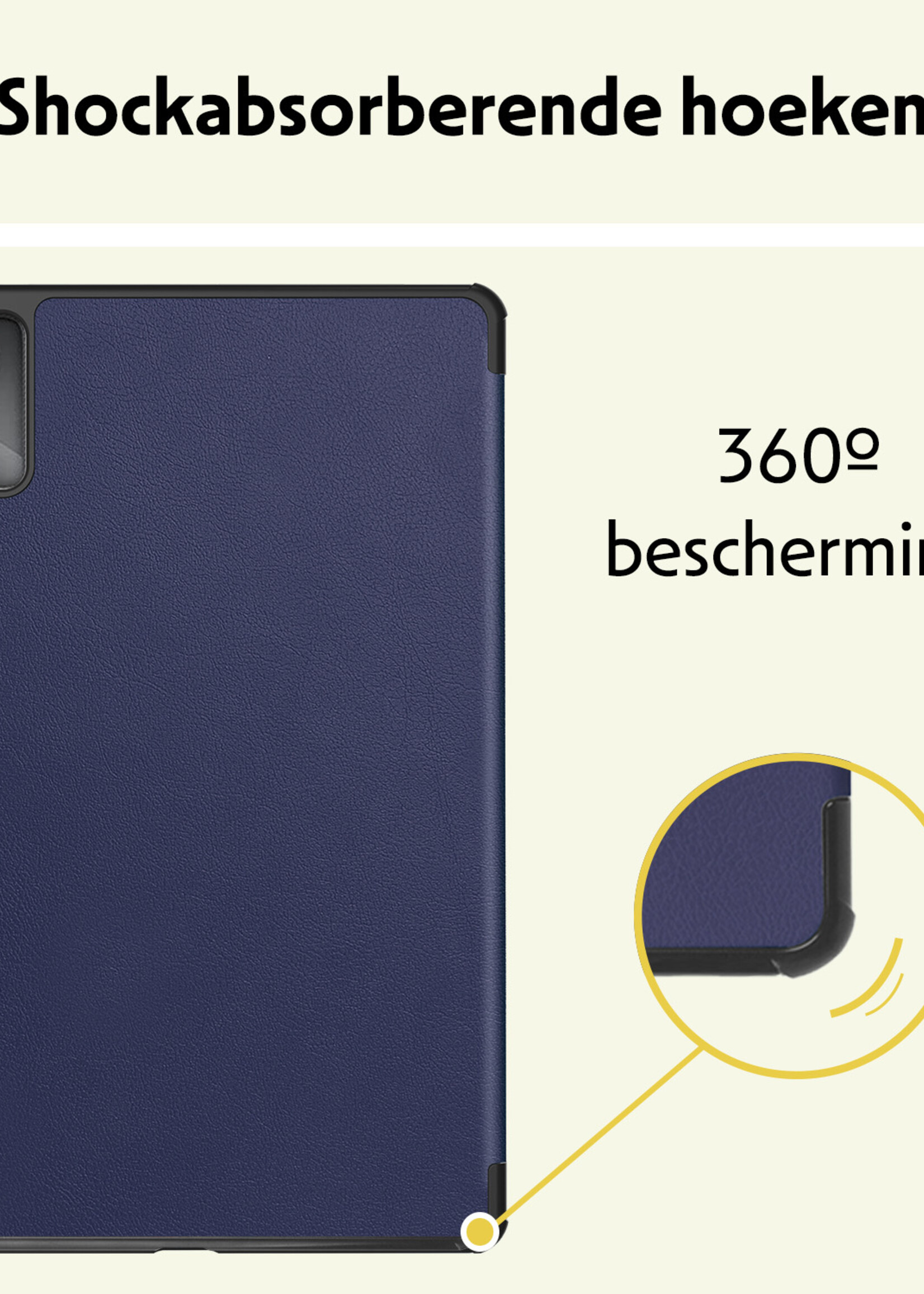 LUQ Hoes Geschikt voor Lenovo Tab M11 Hoes Luxe Hoesje Book Case - Hoesje Geschikt voor Lenovo Tab M11 (11 inch) Hoes Cover - Donkerblauw