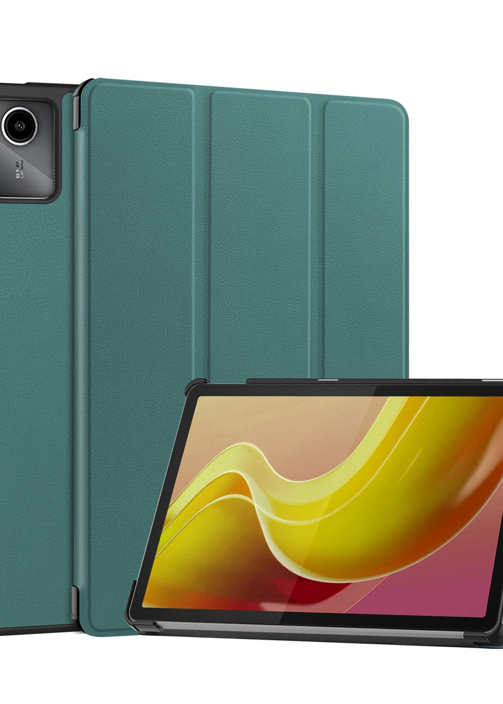 LUQ Hoes Geschikt voor Lenovo Tab M11 Hoes Luxe Hoesje Book Case - Hoesje Geschikt voor Lenovo Tab M11 (11 inch) Hoes Cover - Donkergroen