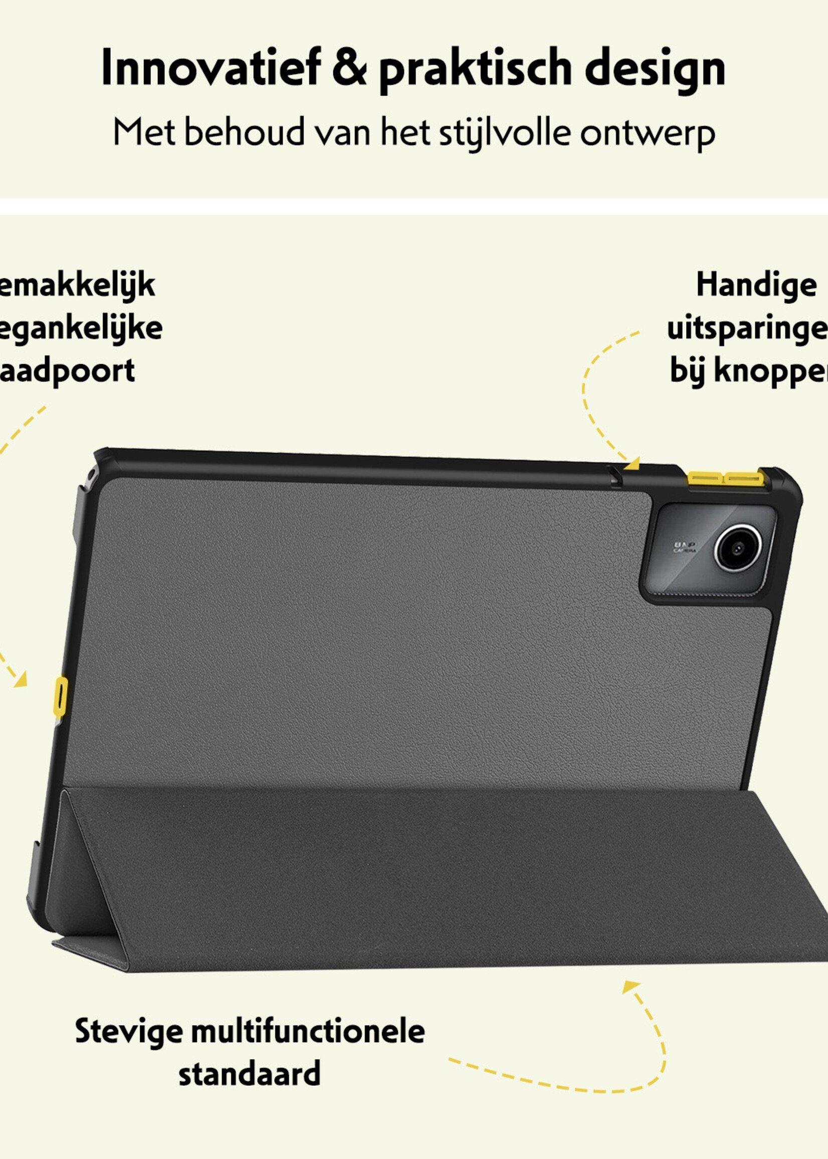 LUQ Hoes Geschikt voor Lenovo Tab M11 Hoes Luxe Hoesje Book Case - Hoesje Geschikt voor Lenovo Tab M11 (11 inch) Hoes Cover - Grijs