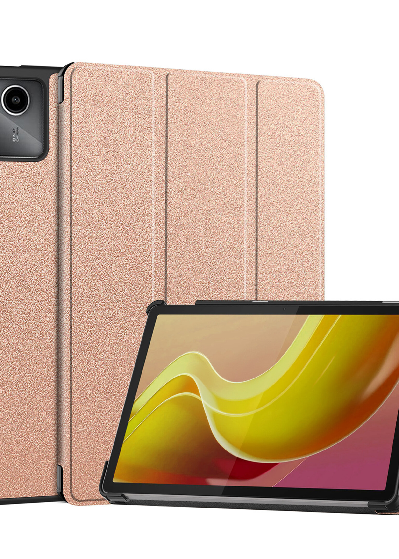 LUQ Hoes Geschikt voor Lenovo Tab M11 Hoes Luxe Hoesje Book Case - Hoesje Geschikt voor Lenovo Tab M11 (11 inch) Hoes Cover - Rosé goud