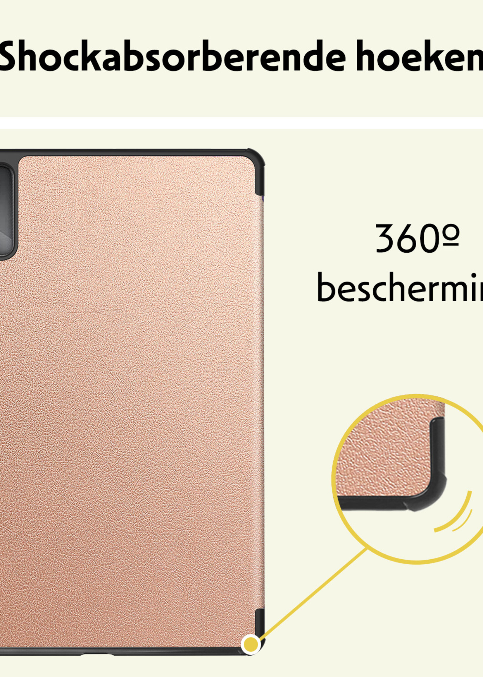 LUQ Hoes Geschikt voor Lenovo Tab M11 Hoes Luxe Hoesje Book Case - Hoesje Geschikt voor Lenovo Tab M11 (11 inch) Hoes Cover - Rosé goud