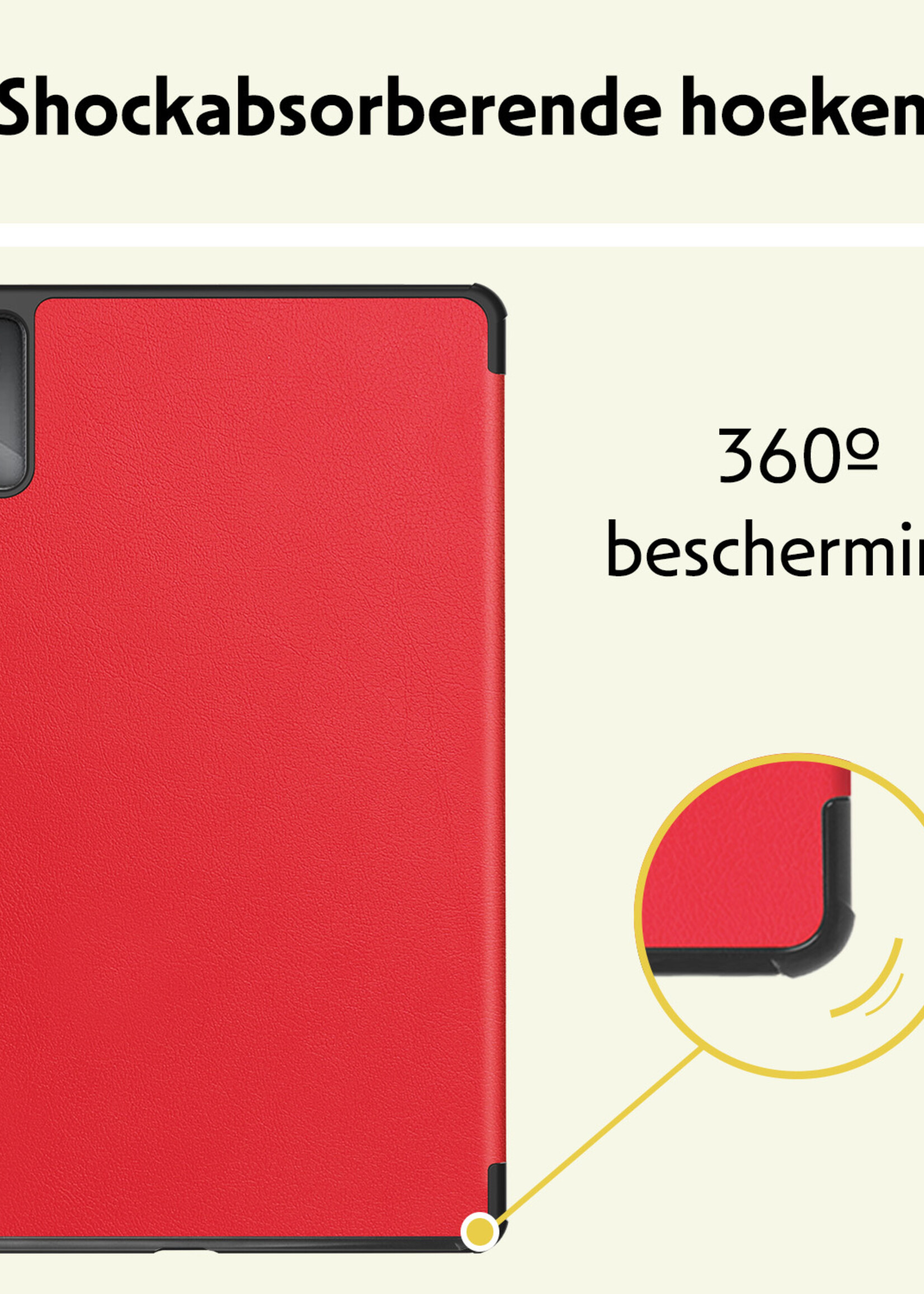 LUQ Hoes Geschikt voor Lenovo Tab M11 Hoes Luxe Hoesje Book Case - Hoesje Geschikt voor Lenovo Tab M11 (11 inch) Hoes Cover - Rood