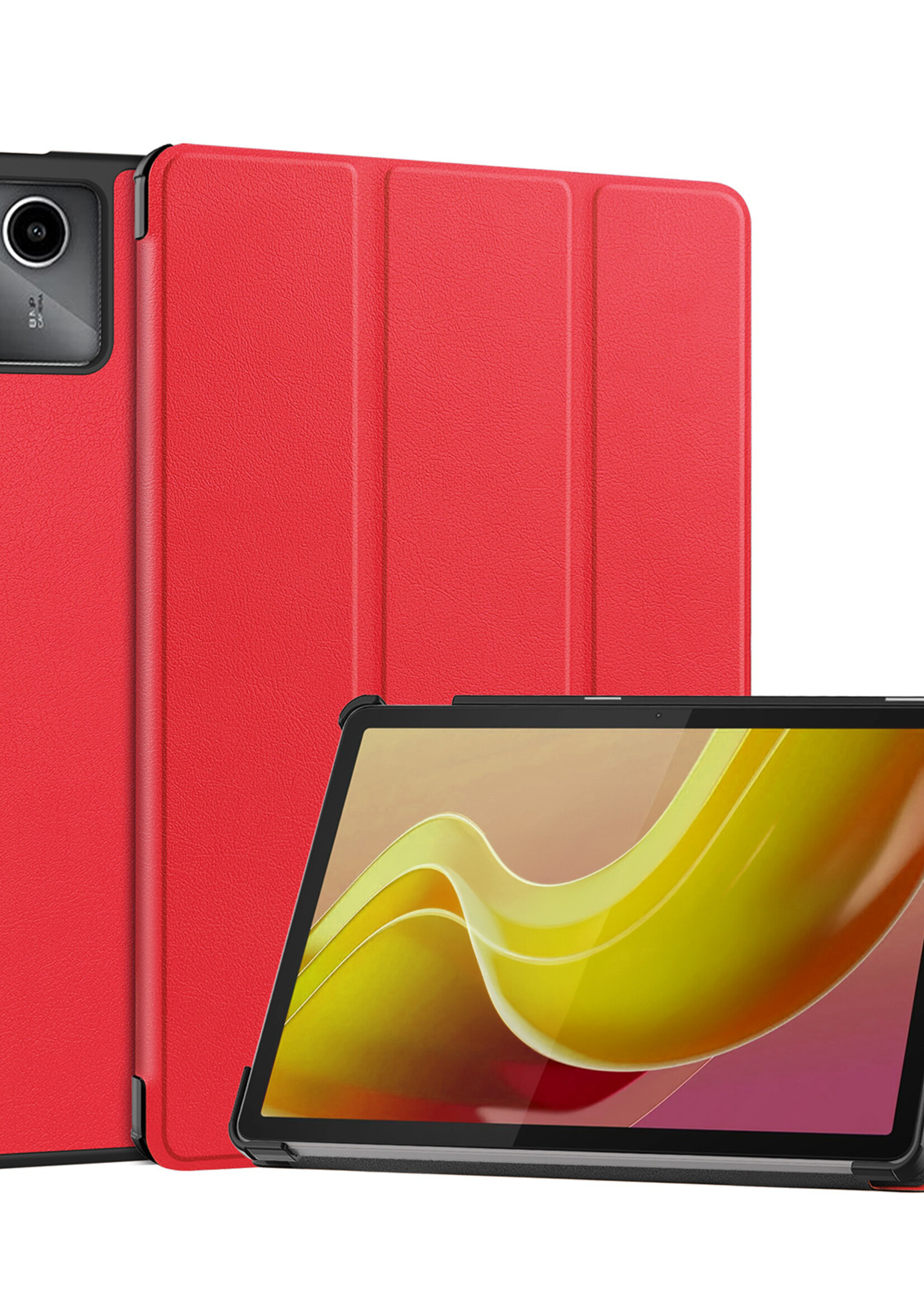 LUQ Hoes Geschikt voor Lenovo Tab M11 Hoes Luxe Hoesje Book Case - Hoesje Geschikt voor Lenovo Tab M11 (11 inch) Hoes Cover - Rood