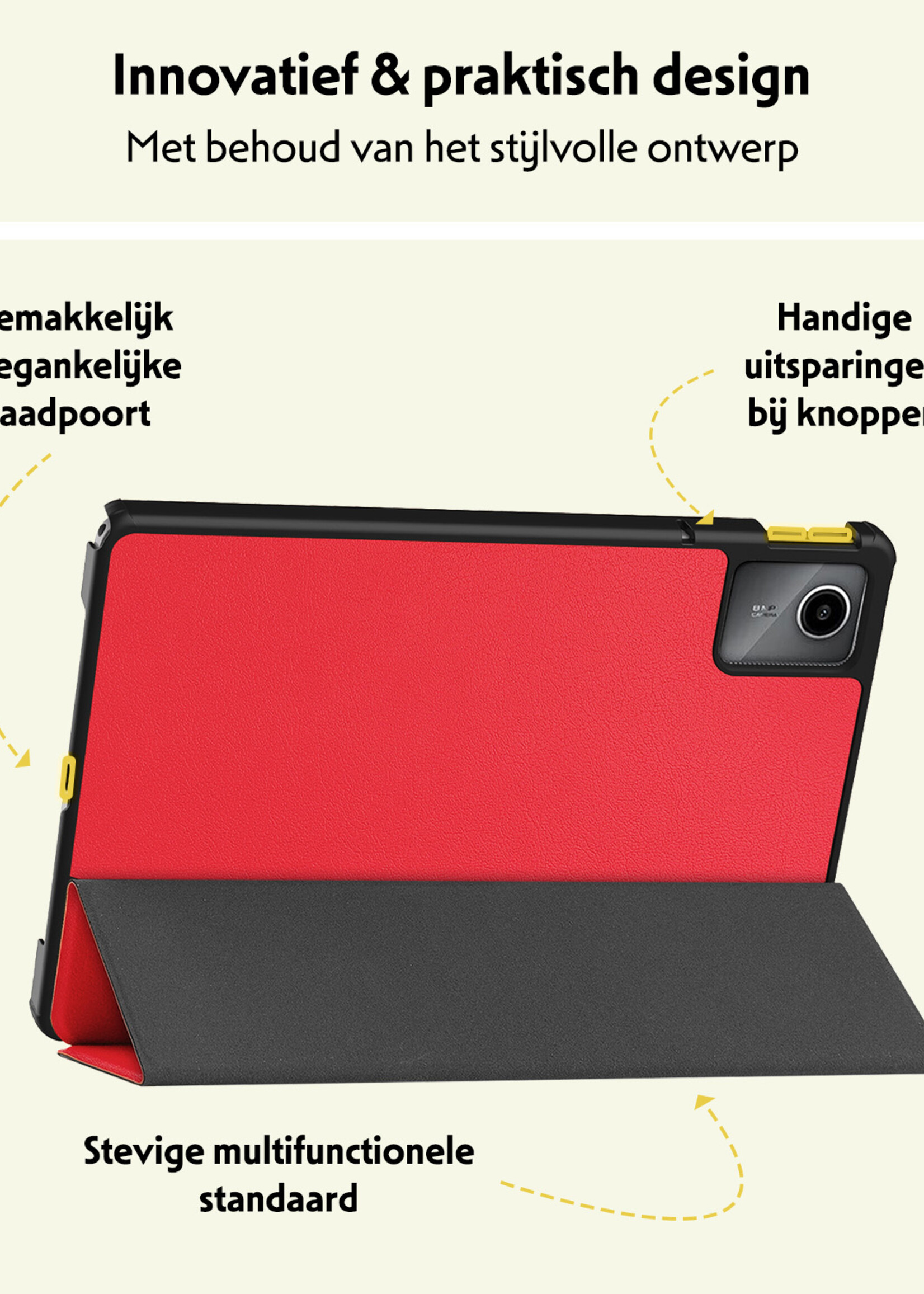 LUQ Hoes Geschikt voor Lenovo Tab M11 Hoes Luxe Hoesje Book Case - Hoesje Geschikt voor Lenovo Tab M11 (11 inch) Hoes Cover - Rood