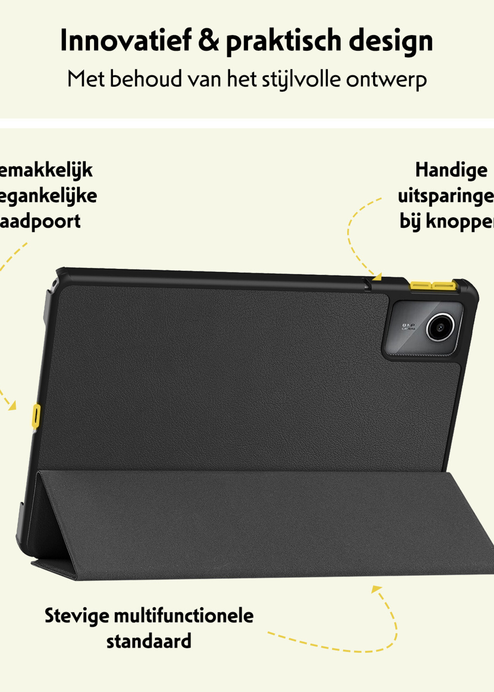 LUQ Hoes Geschikt voor Lenovo Tab M11 Hoes Luxe Hoesje Book Case - Hoesje Geschikt voor Lenovo Tab M11 (11 inch) Hoes Cover - Zwart