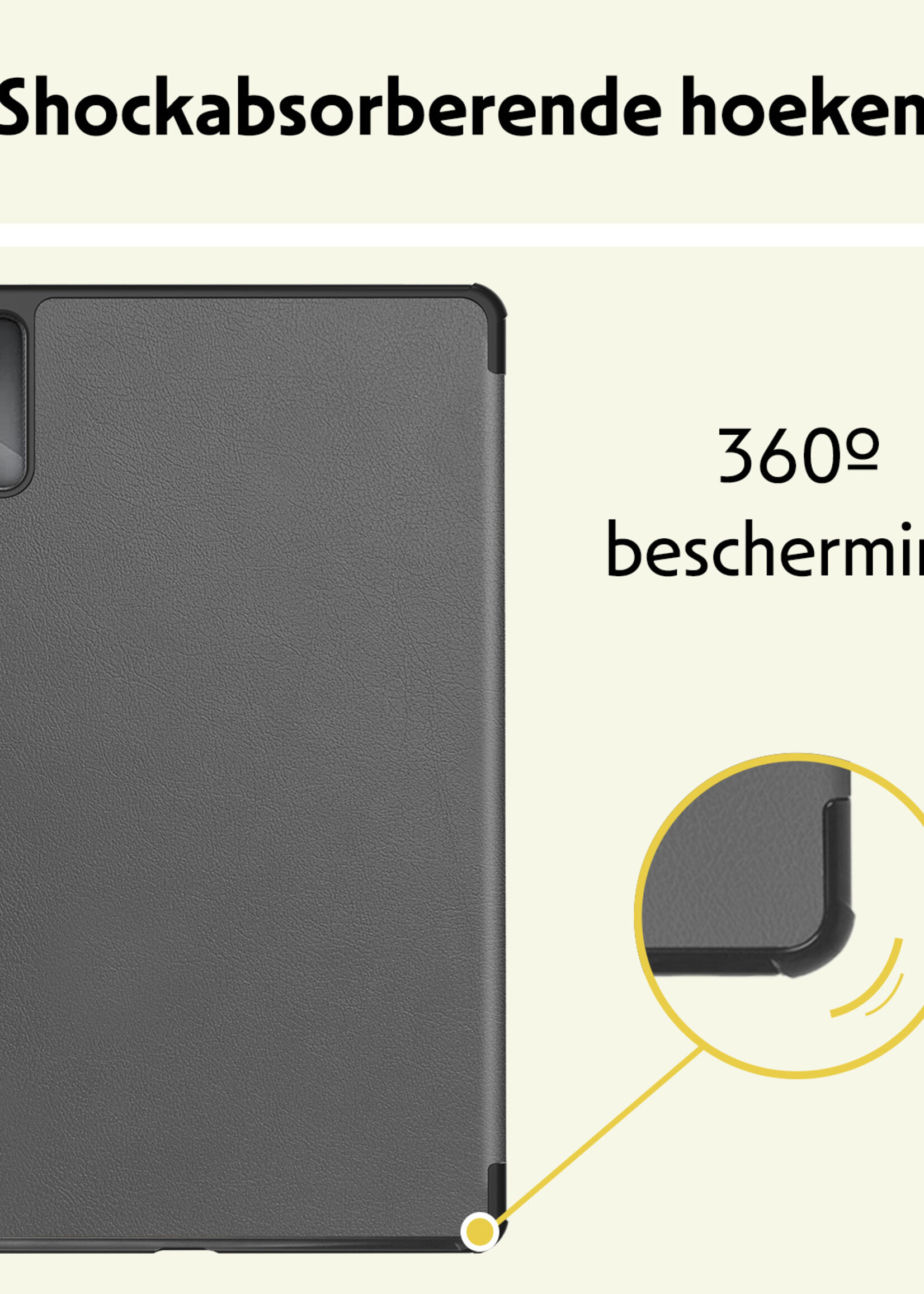 LUQ Hoes Geschikt voor Lenovo Tab M11 Hoes Luxe Hoesje Book Case Met Screenprotector - Hoesje Geschikt voor Lenovo Tab M11 (11 inch) Hoes Cover - Grijs