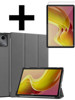 LUQ LUQ Lenovo Tab M11 Hoesje Met Screenprotector - Grijs