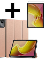LUQ LUQ Lenovo Tab M11 Hoesje Met Screenprotector - Rose Goud