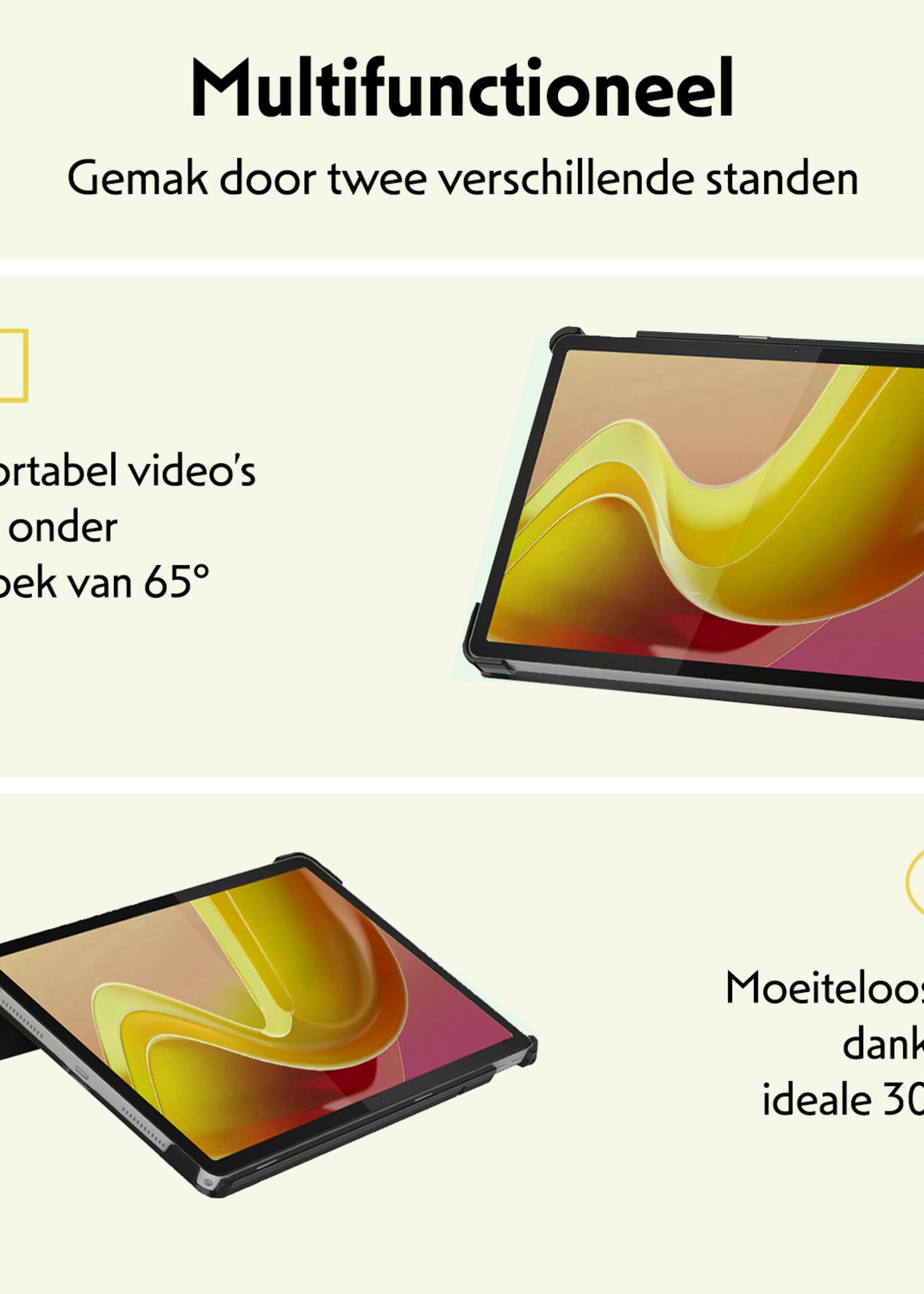 LUQ Hoes Geschikt voor Lenovo Tab M11 Hoes Luxe Hoesje Book Case Met Screenprotector - Hoesje Geschikt voor Lenovo Tab M11 (11 inch) Hoes Cover - Zwart